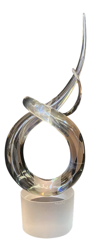 Murano Abstract Glass Sculpture Made in Italy - 25 Inches Tall