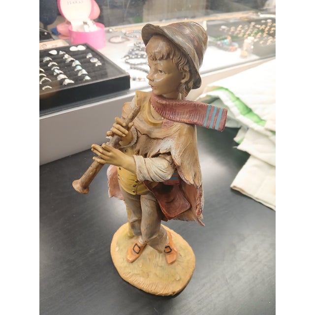Vintage Fontanini 1983 Flute Player Nativity Figurine For Sale - Image 4 of 5