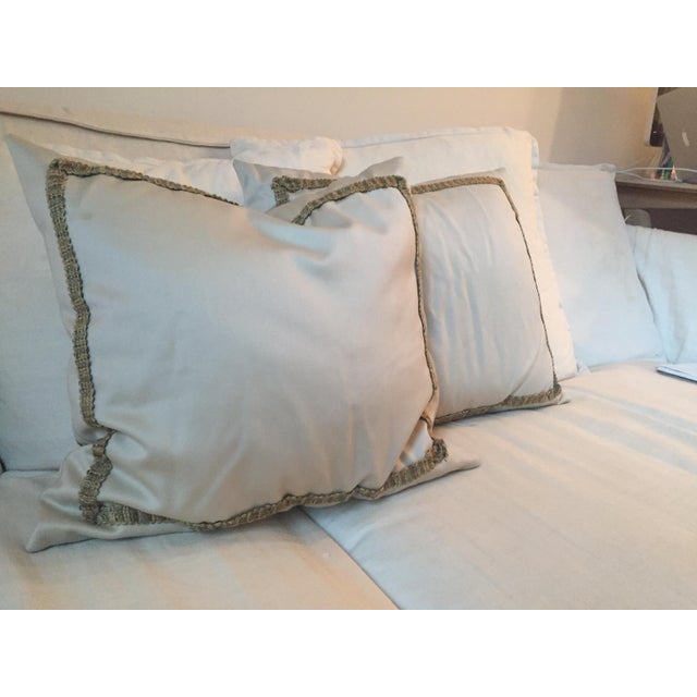 Gray and Gold Silk Wool Blend Accent Pillows - a Pair | Chairish