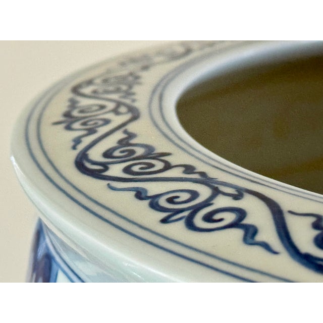19th Century Chinese Blue and White Porcelain Jardiniere For Sale - Image 10 of 15