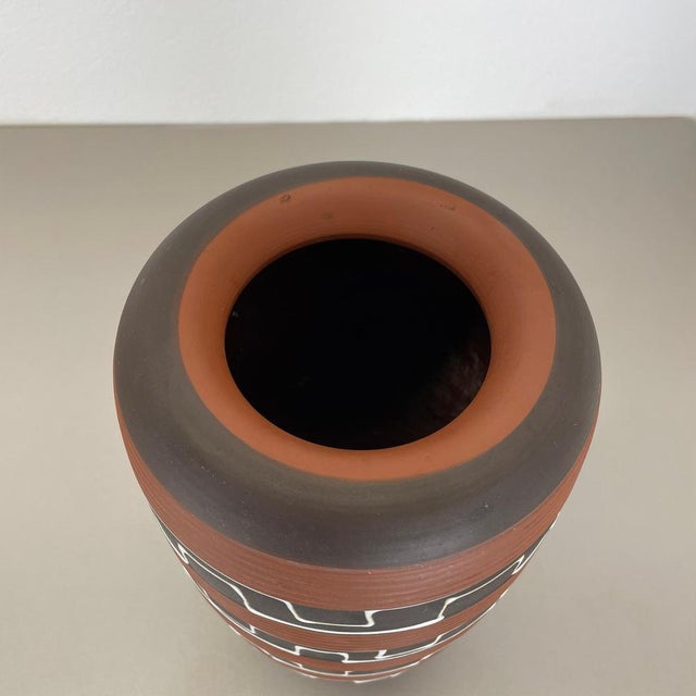 Zig Zag Fat Lava Ceramic Vases from Ilkra Ceramics, 1950s For Sale - Image 11 of 18