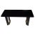 Art Deco style writing or console table Simple and elegant ebonized table with gold leaf details on pedestal bases. 5Ft.