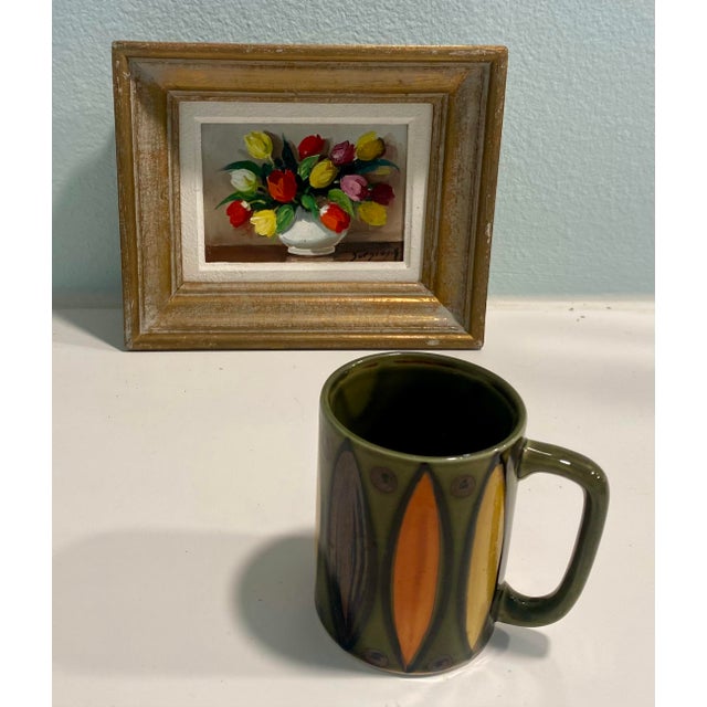 Small Vintage Flower Painting With Tulips Signed For Sale In Tampa - Image 6 of 8