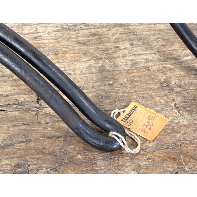 Black Vintage 1950s Japanese Hand Forged Iron Taper Candle Holders for Wall or Table - A Pair For Sale - Image 8 of 9