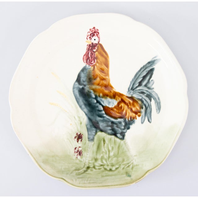 19th Century French Choisy Le Roi Majolica Rooster Plate For Sale In Houston - Image 6 of 6