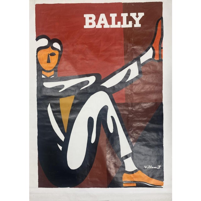 Fully original and imposing poster by its colors and dimensions made by famous graphic designer bernard villemot...