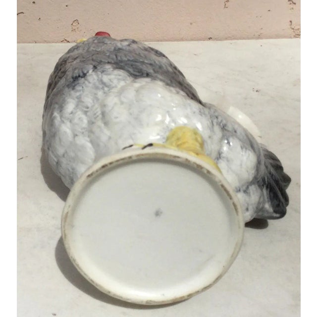 1950s French Majolica Grey Rooster Pitcher Circa 1950 For Sale - Image 5 of 6