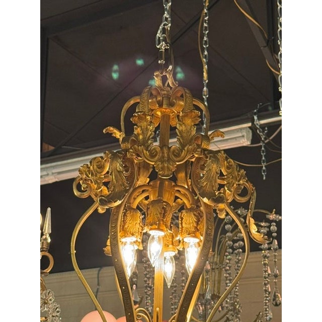 Traditional French Gilt Bronze Lantern For Sale - Image 3 of 5