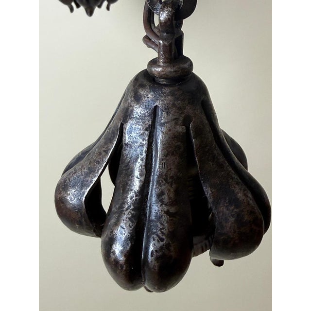 Hand-Forged Animal Motif Iron Chandelier, 1920 For Sale - Image 15 of 18