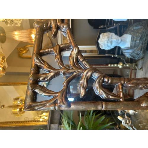 Vintage French Gold Giltwood and Faux Bamboo Mirror, 1920s For Sale - Image 9 of 10