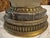 Vintage Mid-Century Modern Ceramic Table Lamp With a Textured, Fat Lava Glaze Base and Gold Floral Detailing. For Sale - Image 9 of 11