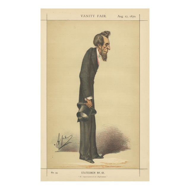 Victorian Diplomat Caricature, 1870, Paper For Sale