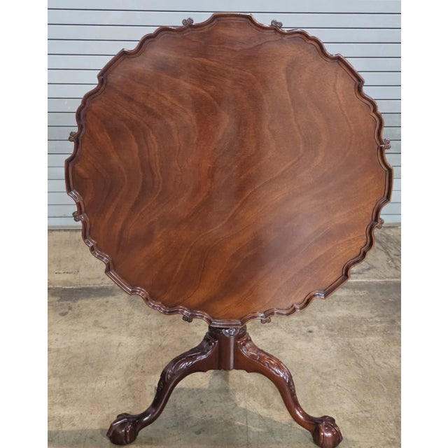 Kindel Winterthur Collection Philadelphia Carved Mahogany Tilt Top Pie Table For Sale - Image 11 of 14