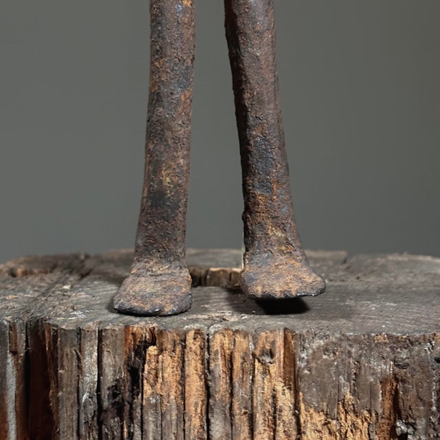 Brown Antique Folk Art Hand Forged Iron Figurative Sculpture For Sale - Image 8 of 8