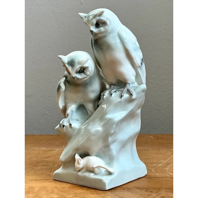 Mid 20th Century Vintage Royal Copenhagen Porcelain Owl Figurine For Sale - Image 5 of 12