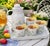 Whimsical vintage MCM heavy resin like stainless steel line (thermos) plastic thermos with 4 cups and serving tray Bring...