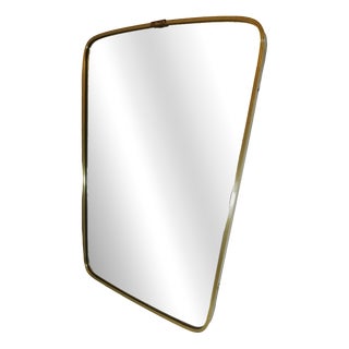 Vintage Mirror with Brass Frame, Italy, 1960s For Sale