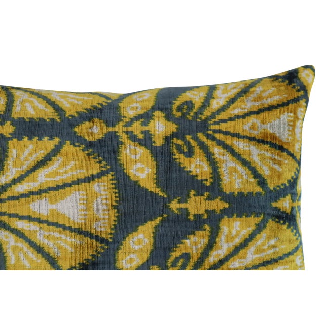 Handmade Gold & Gray Silk Velvet Throw Pillow & Down Insert For Sale In San Francisco - Image 6 of 11