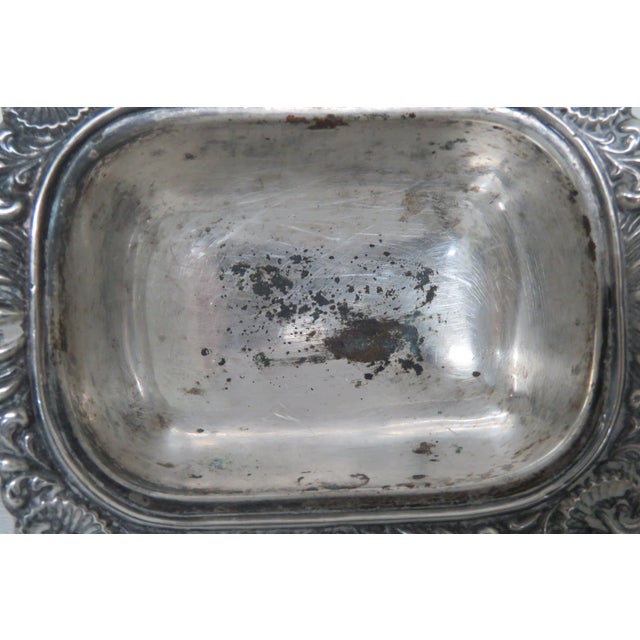 William Adams English Cobalt Blue Liner Silver Plate Salt Cellar Dish 4608b For Sale - Image 10 of 11