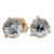 Aquamarine Martini Solitaire Stud Earrings in Solid 14k Gold - 2 Pieces For Sale