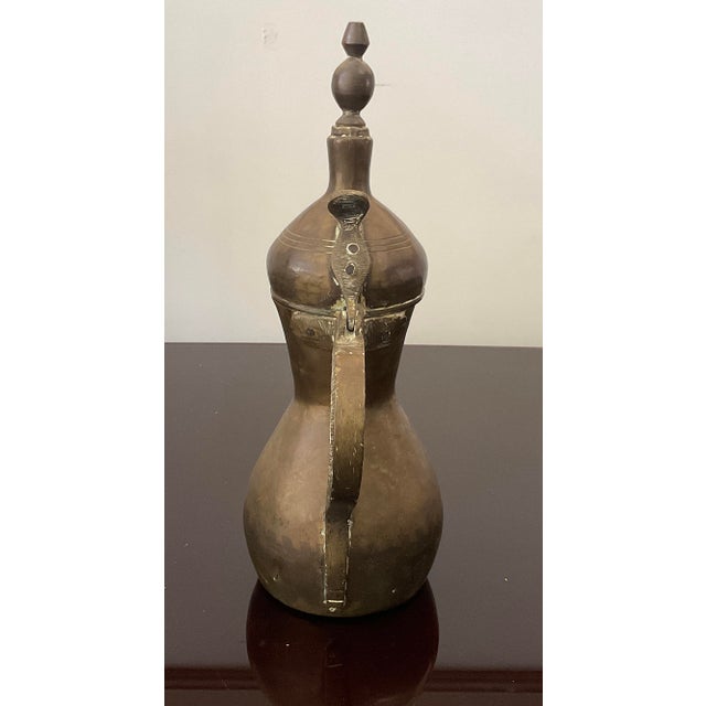 Antique Arabic Dallah Brass Coffee Pot For Sale In Raleigh - Image 6 of 10