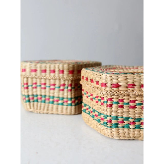 Vintage Sweetgrass Nesting Baskets Set 4 For Sale - Image 6 of 11