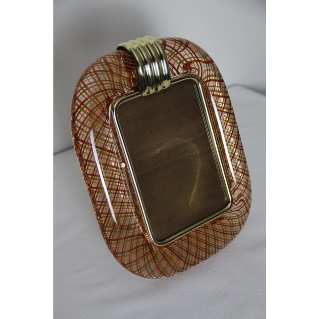 Photo Frame in Red Filigree Murano Glass, 2000s For Sale - Image 6 of 17