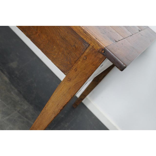 Antique 19th Century French Fruitwood & Chestnut Rustic Farmhouse Dining Table For Sale - Image 11 of 18