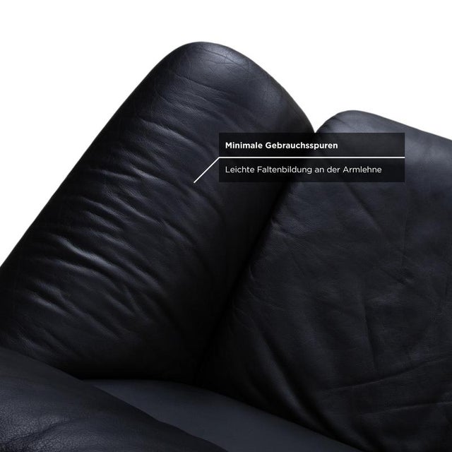 DS-2011 Leather Two-Seater Black Sofa from de Sede For Sale - Image 6 of 12