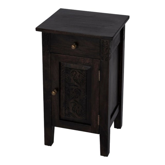Switra 1 Door 1 Drawer Accent Table, Dark Brown For Sale