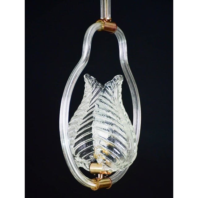 Lovely Transparent Art Decò Barovier E Toso Pendant Light Murano Glass, 1940s For Sale - Image 14 of 14