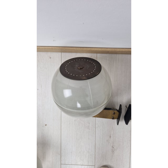 Feltre Brass Wall Lamps with Fresnel Glass for Greco, 1950s, Set of 2 For Sale - Image 6 of 18