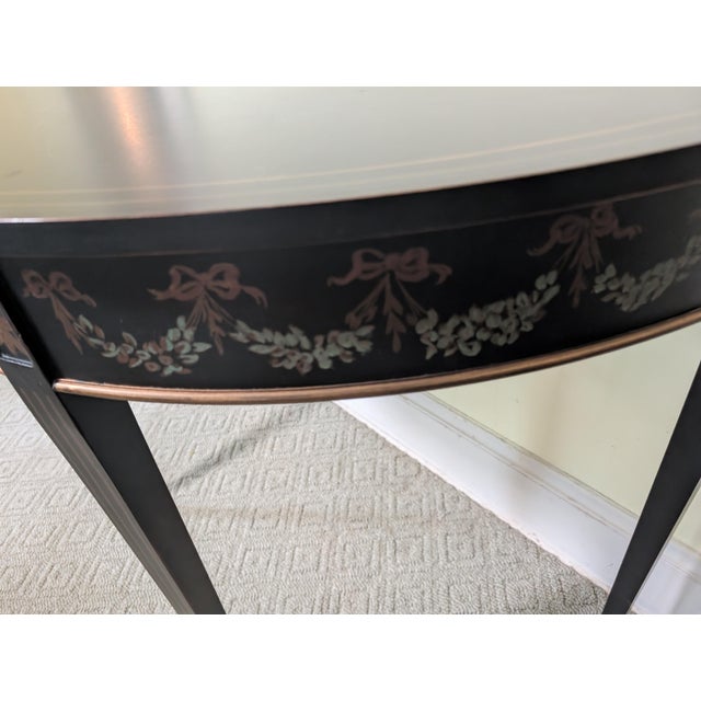 Mid 20th Century Maitland Smith Chinoiserie Style Demi Lune Console Table For Sale - Image 12 of 17