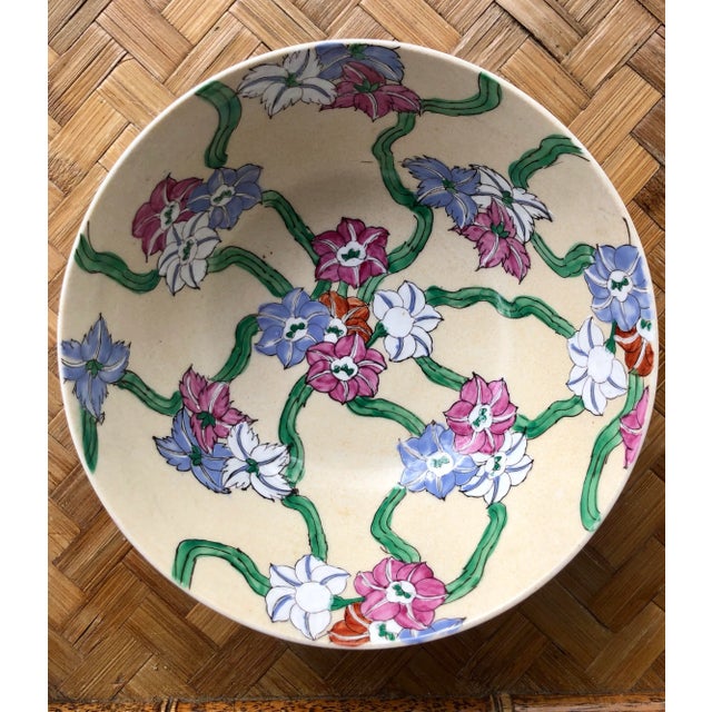 Chinese Floral Chintz Hand Painted Catchall Bowl For Sale - Image 11 of 11