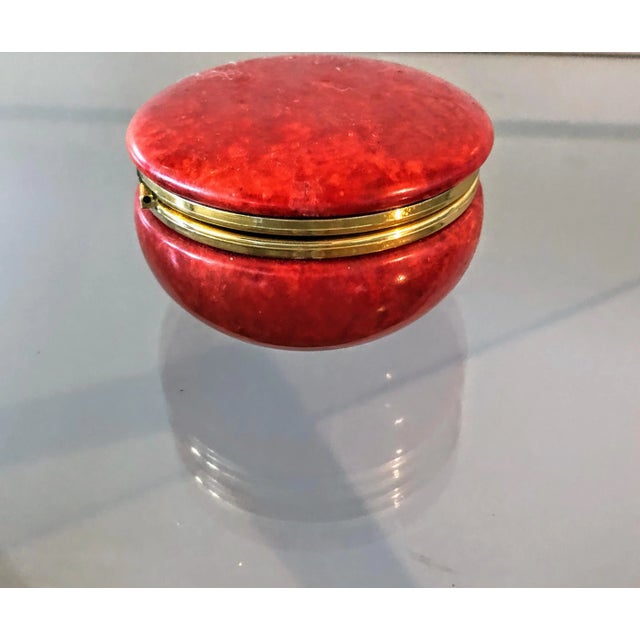 Late 20th Century Vintage Red Italian Alabaster Hinged Box For Sale - Image 5 of 5