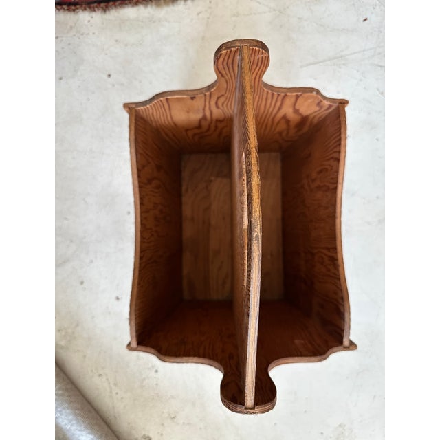 Rustic Early 20th Century Handpainted Wood Magazine Rack For Sale - Image 3 of 5