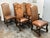 Traditional Castlegate Dover Camel Leather + Upholstered Chairs, Set of Six For Sale - Image 3 of 12
