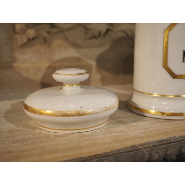 Set of 10 French Hand Painted Porcelain Apothecary Jars, 1900s For Sale - Image 15 of 15