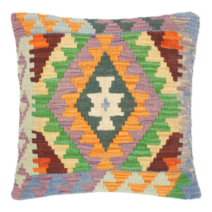 Shabby Chic Turkish Darcel Hand Woven Kilim Throw Pillow