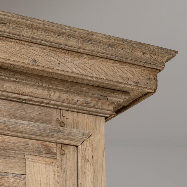 Light Gray 1800-1809 France Weathered Pale Grey Painted Oak Bookcase Cabinet For Sale - Image 8 of 11