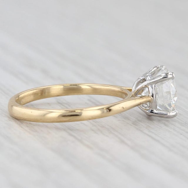 Modern 2.12ctw Round Diamond Solitaire Engagement Ring 18k Gold Platinum Size 6.5 Gia For Sale - Image 3 of 8