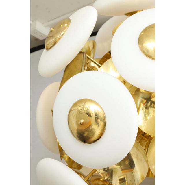 Bespoke Sculptural Italian Modern Brass and Glass Sputnik Chandelier With 45 Arms For Sale - Image 4 of 6