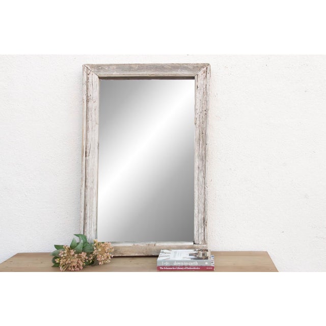 Antique Wabi Sabi Weathered Teak Mirror For Sale - Image 9 of 9
