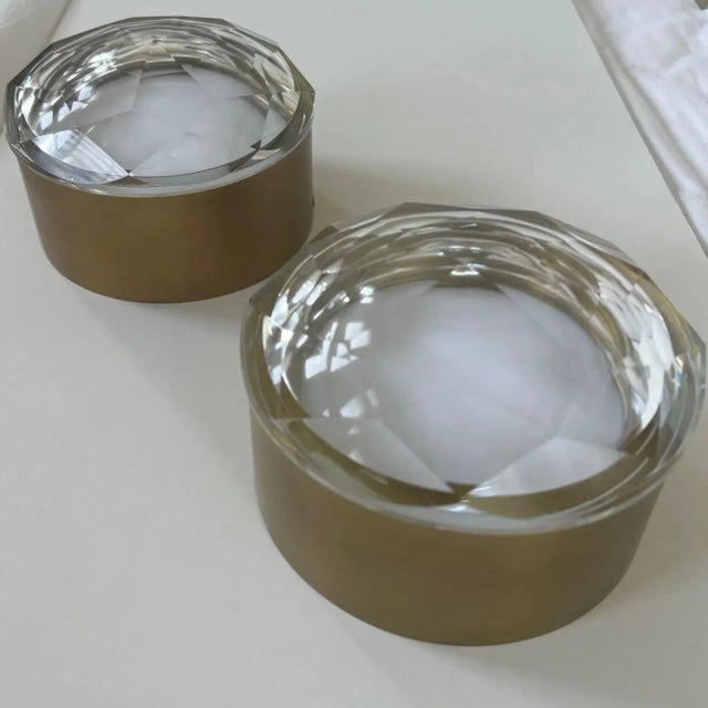 2010s Only 1 Left!! Arteriors Home Estelle Sconce, Clear Crystal & Antique Brass For Sale - Image 5 of 12