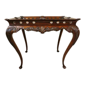 Late 20th Century European Crossroads by John Richards Solid Mahogany Carved Wood Accent Table