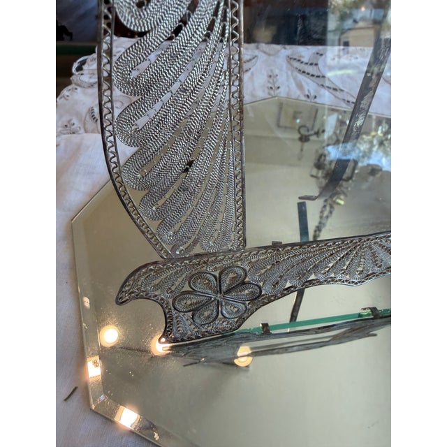 Persian Vintage Persian Silver Filigree Wedding Frame For Sale - Image 3 of 13
