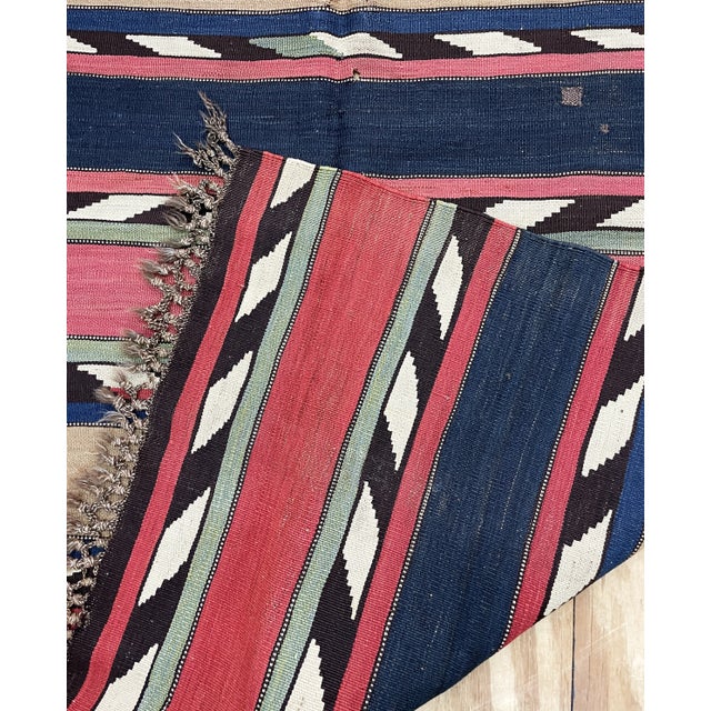 Antique Turkish Kilim Flat Weave, C-1900's as Is 4'1" X 8'6" For Sale - Image 4 of 10
