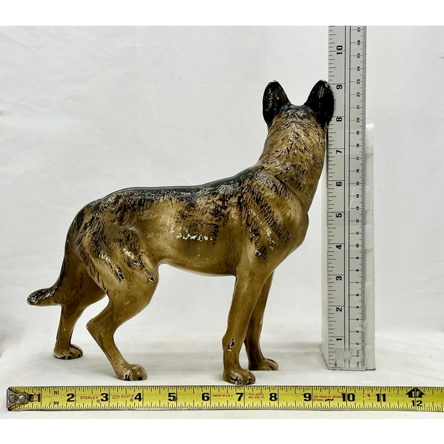 Hard to Find Vintage 1930s Hubley Manufacturing Co. Cast Iron German Shepherd Dog Doorstop For Sale - Image 16 of 17