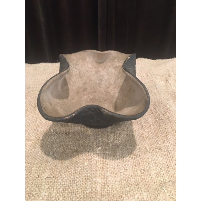 Vintage Black Italian Handkerchief Pottery Bowl For Sale - Image 4 of 7
