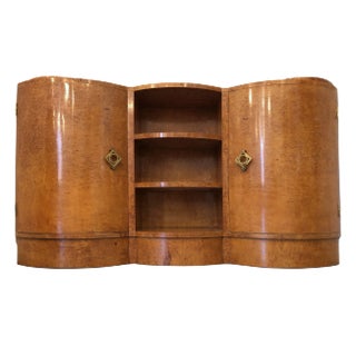 Art Deco French Maple Corner Cupboard, 1940s For Sale
